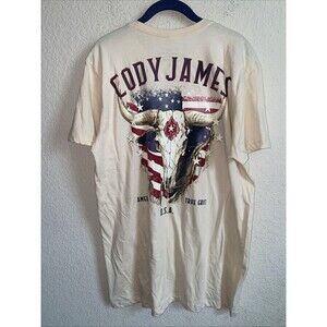 Cody James shirt Western Rodeo Long Horn Bull SS USA Patriotic L Cattle Men